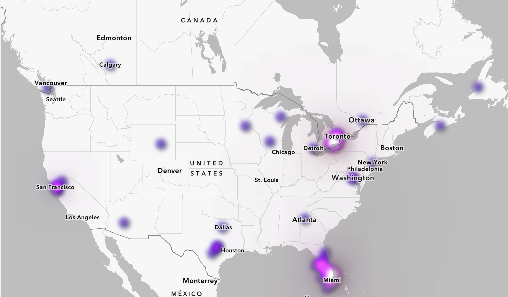 San Francisco Bay Area heat map visualization