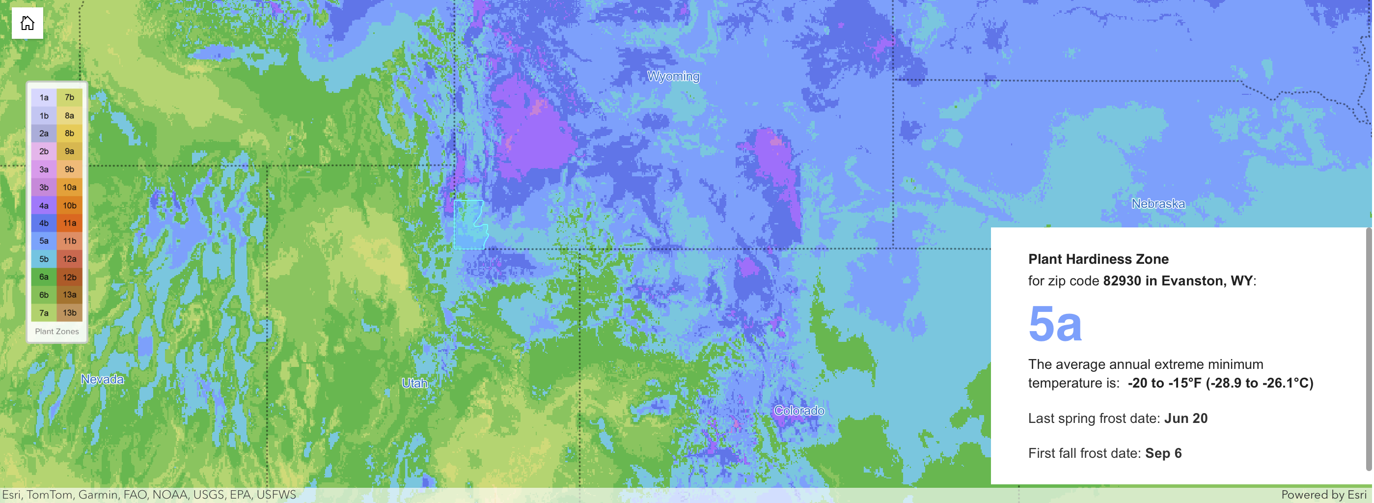 Interactive Planting Zone Map